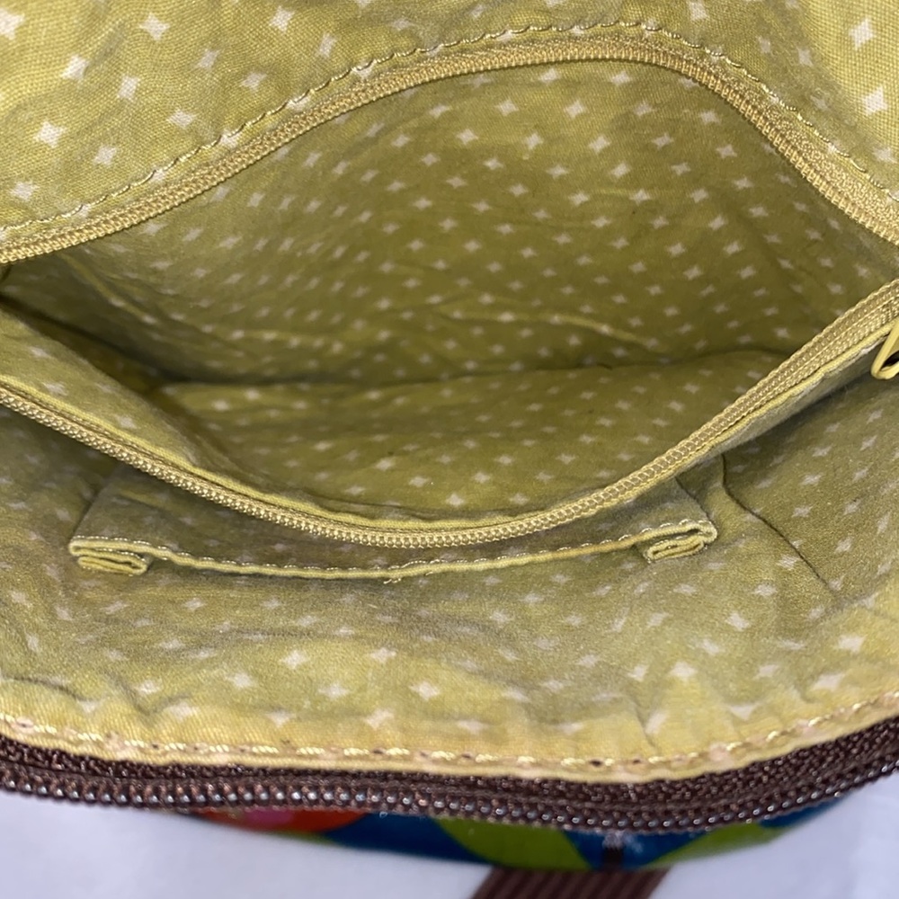 Fossil key boho floral print coated canvas crossbody bag - Picture 8 of 8